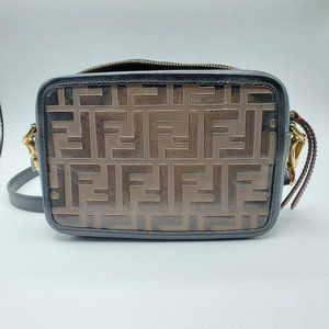 Fendi Mini Camera Case Leather Bag (RED ZIPPER Edition)